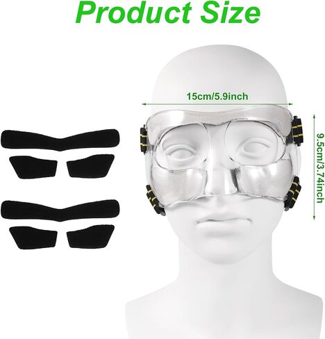 Mask for Broken Nose, 5.9x3.74in Broken Nose Face Guard Yellow & Black Adjustable Nose Protector with Padding Sports Face Mask Nose Guard for Basketball Soccer Baseball in Saudi Arabia