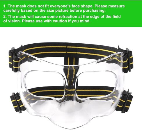 Mask for Broken Nose, 5.9x3.74in Broken Nose Face Guard Yellow & Black Adjustable Nose Protector with Padding Sports Face Mask Nose Guard for Basketball Soccer Baseball in Saudi Arabia
