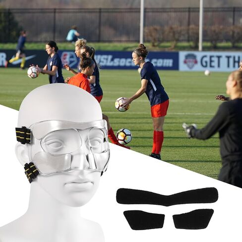 Mask for Broken Nose, 5.9x3.74in Broken Nose Face Guard Yellow & Black Adjustable Nose Protector with Padding Sports Face Mask Nose Guard for Basketball Soccer Baseball in Saudi Arabia