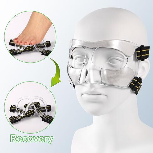 Mask for Broken Nose, 5.9x3.74in Broken Nose Face Guard Yellow & Black Adjustable Nose Protector with Padding Sports Face Mask Nose Guard for Basketball Soccer Baseball in Saudi Arabia
