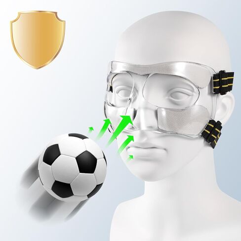 Mask for Broken Nose, 5.9x3.74in Broken Nose Face Guard Yellow & Black Adjustable Nose Protector with Padding Sports Face Mask Nose Guard for Basketball Soccer Baseball in Saudi Arabia