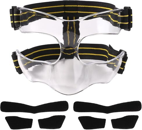 Mask for Broken Nose, 5.9x3.74in Broken Nose Face Guard Yellow & Black Adjustable Nose Protector with Padding Sports Face Mask Nose Guard for Basketball Soccer Baseball in Saudi Arabia