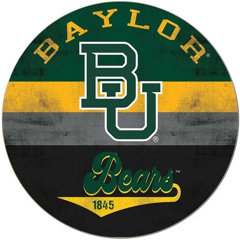 علامة دائرية كلاسيكية متعددة الألوان من Baylor Bears، مقاس 20 × 20 بوصة، ديكور الدببة لغرفة النوم وغرفة النوم وكهف المروحة وغرفة المعيشة؛ أظهر روح فريقك مع هذه اللوحة الفنية الجدارية الفريدة من نوعها لدببة بايلور in Saudi Arabia