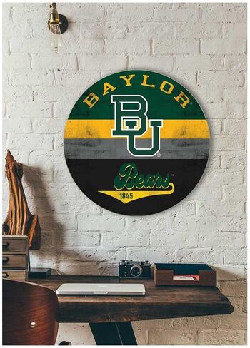 علامة دائرية كلاسيكية متعددة الألوان من Baylor Bears، مقاس 20 × 20 بوصة، ديكور الدببة لغرفة النوم وغرفة النوم وكهف المروحة وغرفة المعيشة؛ أظهر روح فريقك مع هذه اللوحة الفنية الجدارية الفريدة من نوعها لدببة بايلور in Saudi Arabia