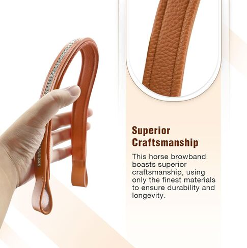 Harrison Howard Curved Padded Diamond Decorated Leather Browband for Horse Bridles Bling browband Hunter in Saudi Arabia