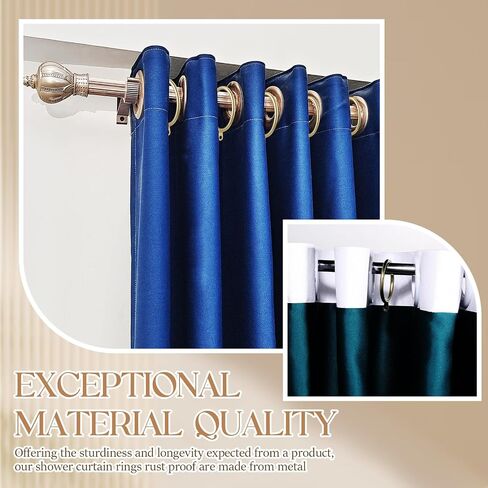 40 Pieces Gold 2 Inch Inner Diameter Metal Curtain Rings with Eyelets Drapery Rings Decorative Curtain Rod Rings Drapery Curtain Rings Compatible with up to 1 1/2" Drapery Rod in Saudi Arabia