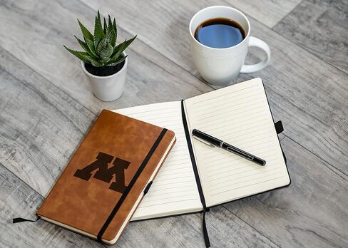 Rico Industries NCAA Minnesota Golden Gophers، بني منقوش بالليزر، دفتر ملاحظات صغير Jounral/Notepad 8.25 بوصة × 5.25 بوصة - ملحق مكتبي in Saudi Arabia