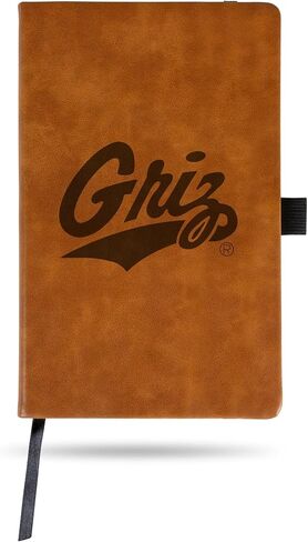 Rico Industries NCAA Montana Grizzlies، مفكرة صغيرة محفورة بالليزر باللون البني Jounral/Notepad مقاس 8.25 بوصة × 5.25 بوصة - ملحقات المكتب in Saudi Arabia