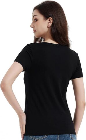 Women's 100% Merino Wool V Neck T-Shirts, Anti-Odor Athletic Casual Base Layer Tops for Running Hiking Gym in Saudi Arabia