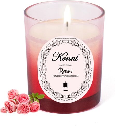 KAMMAK Scented Candle,Rose Scented Candles Gifts,5.3 oz 35 Hours Burn, Candles Gifts for Women,Natural Soy Candle,Candles for Home Scented in Saudi Arabia