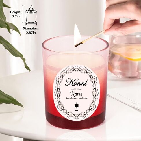KAMMAK Scented Candle,Rose Scented Candles Gifts,5.3 oz 35 Hours Burn, Candles Gifts for Women,Natural Soy Candle,Candles for Home Scented in Saudi Arabia