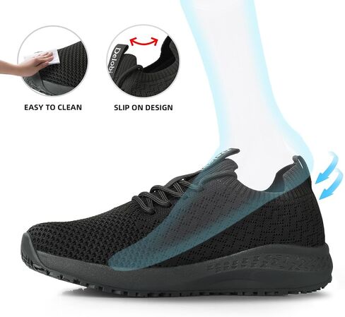 Non Slip Shoes for Women Food Service Work Shoes Restaurant slip Resistant Hospital Walking Sneakers Breathable Lightweight Lace Up Shoes in Saudi Arabia