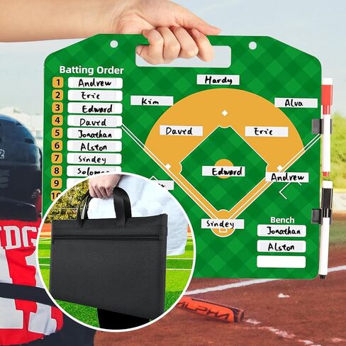 Magnetic Baseball Lineup Board | Baseball Dry Erase Coaching Broad | Softball Lineup Cards Marker Boards | Baseball Clipboard for Coaches | Baseball Lineup Board for Dugout in Kuwait