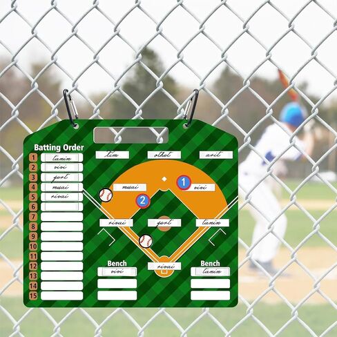 Magnetic Baseball Lineup Board | Baseball Dry Erase Coaching Broad | Softball Lineup Cards Marker Boards | Baseball Clipboard for Coaches | Baseball Lineup Board for Dugout in Kuwait