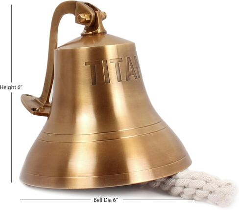 6" Decorative Antique Bell Brass Bell Nautical Ships Bell (Columbus) Engraved in Saudi Arabia