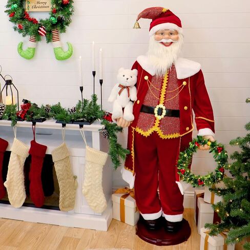 Fraser Hill Farm 58-In. Dancing Santa with Teddy Bear in Kuwait