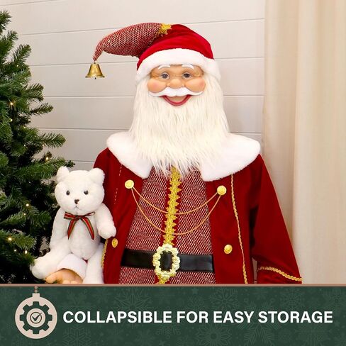 Fraser Hill Farm 58-In. Dancing Santa with Teddy Bear in Kuwait