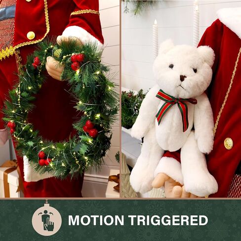 Fraser Hill Farm 58-In. Dancing Santa with Teddy Bear in Kuwait
