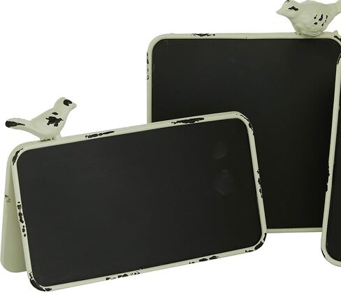 Deco 79 Metal Bird Chalkboard Decorative Sign, Set of 3 5", 8", 8"H, Black in Saudi Arabia