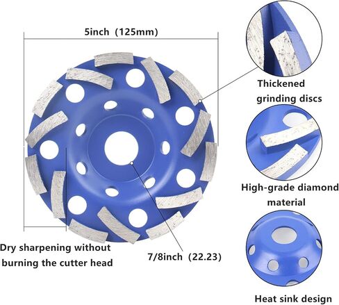 Diamond Grinding Wheel 5Inch 14T Disc Carving Bowl Shape Grinding Cup for Concrete Granite Stone Ceramic Polishing in Kuwait