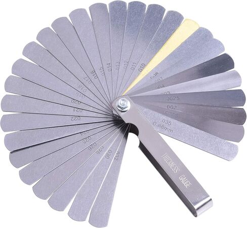 مقياس المحسس 32 شفرات من الفولاذ المقاوم للصدأ أداة قياس المحسس قابلة للطي ومزدوجة وإمبراطورية لقياس عرض الفجوة in Kuwait