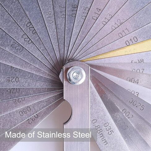 مقياس المحسس 32 شفرات من الفولاذ المقاوم للصدأ أداة قياس المحسس قابلة للطي ومزدوجة وإمبراطورية لقياس عرض الفجوة in Kuwait
