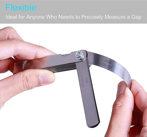 مقياس المحسس 32 شفرات من الفولاذ المقاوم للصدأ أداة قياس المحسس قابلة للطي ومزدوجة وإمبراطورية لقياس عرض الفجوة in Kuwait