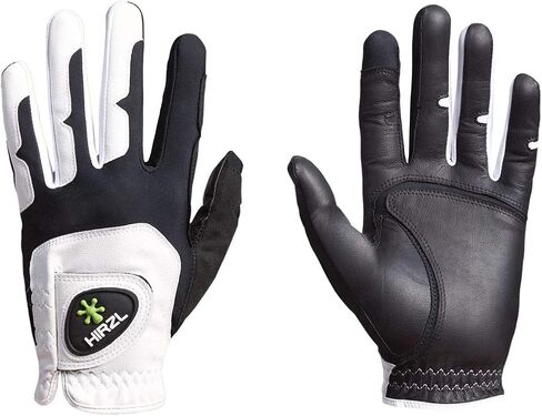 HIRZL GRIPPP FIT Golf Gloves – All Weather Mens Golf Glove (White/Black) | Kangaroo Leather & Lycra | Ultimate Grip in Wet or Dry Conditions in Saudi Arabia