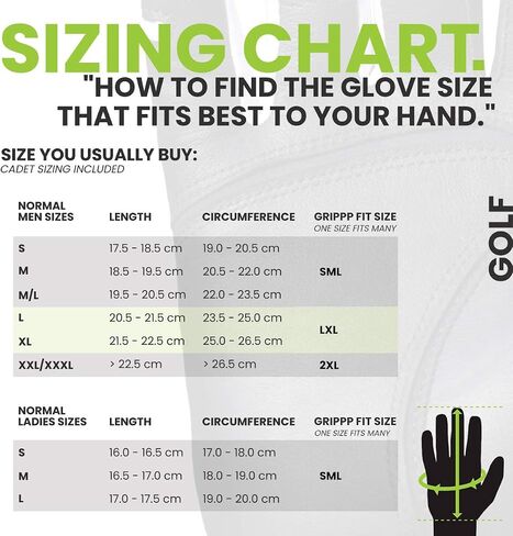 HIRZL GRIPPP FIT Golf Gloves – All Weather Mens Golf Glove (White/Black) | Kangaroo Leather & Lycra | Ultimate Grip in Wet or Dry Conditions in Saudi Arabia