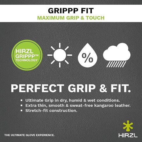 HIRZL GRIPPP FIT Golf Gloves – All Weather Mens Golf Glove (White/Black) | Kangaroo Leather & Lycra | Ultimate Grip in Wet or Dry Conditions in Saudi Arabia