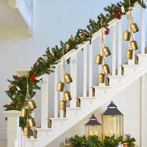 Bell Chime 3 Pcs Bells Relaxing Tranquil Christmas Decor Christmas Bells Cow Bells Rustic Hanging Bell with Rope Iron Xmas Garden Bells Retro Metal Bells Outdoor Harmony Bells, Home Decor in Saudi Arabia