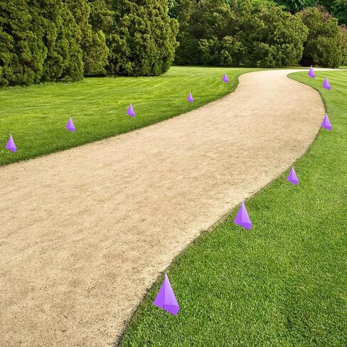 Marking 30 Pack Flags Yard Flags 15 x 4 x 5 Inch Marker Flags for Lawn Yard Flags Landscape Flgs Survey Flags, Sprinkler Flags, Irrigation Flags （purple) in Saudi Arabia