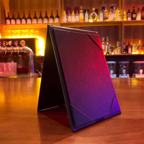 14 عبوة من غطاء القائمة ثلاثي الجوانب لقائمة مقاس 4 × 6 بوصة، خيام طاولة سوداء صغيرة، حامل قائمة جلدي لمطعم البار والمقهى والحفلات المنزلية in Kuwait