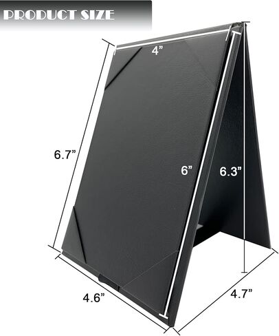 14 عبوة من غطاء القائمة ثلاثي الجوانب لقائمة مقاس 4 × 6 بوصة، خيام طاولة سوداء صغيرة، حامل قائمة جلدي لمطعم البار والمقهى والحفلات المنزلية in Kuwait