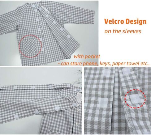 ثوب المستشفى الطبي، زي المريض المريض، ملابس قطنية قابلة للغسل بعد الجراحة مع أكمام طويلة لكبار السن، قابلة لإعادة الاستخدام، ملابس المريض طريح الفراش، مجموعة ثوب التمريض للنساء والرجال in Kuwait