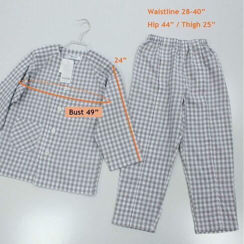 ثوب المستشفى الطبي، زي المريض المريض، ملابس قطنية قابلة للغسل بعد الجراحة مع أكمام طويلة لكبار السن، قابلة لإعادة الاستخدام، ملابس المريض طريح الفراش، مجموعة ثوب التمريض للنساء والرجال in Kuwait