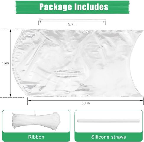 Poultry Shrink Bags, (50Pcs 16x30’’) Turkey Heat Shrink Wrap, Brining Bags BPA Free Freezer Safe, Heat Dip Shrinking Bags for Chickens, Rabbits, with 50 Heat-Resistant Zip Ties, a Silicone Straw in Saudi Arabia