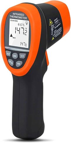 BTMETER BT-985CAPP ميزان الحرارة الصناعي بالأشعة تحت الحمراء، نسبة بقعة المسافة 12:1، درجة الحرارة الرقمية بالليزر HVAC غير التلامسية - 58 درجة فهرنهايت ~ 1472 درجة فهرنهايت لفرن بيتزا المطبخ، وليس للإنسان in Kuwait