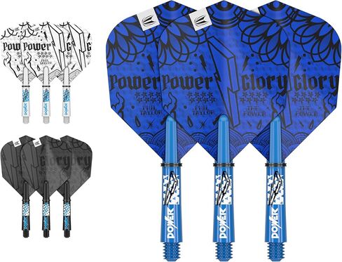 سهام الهدف تصميم Phil Taylor Ink رقم 6 رحلات رمي ​​السهام وسيقان أعمدة قصيرة (34 مم) - 9 رحلات و9 أعمدة في المجموع in Saudi Arabia