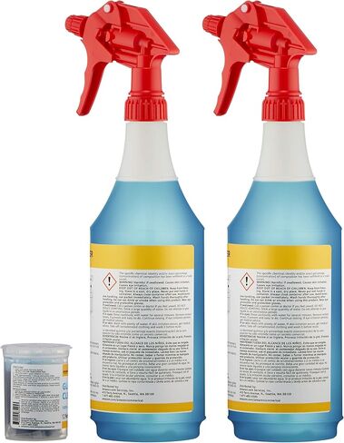 AmazonCommercial Dissolvable Glass Cleaner Kit with 2 Sprayer Bottles and 12 Refill Pacs in Saudi Arabia