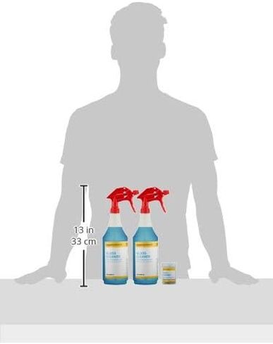 AmazonCommercial Dissolvable Glass Cleaner Kit with 2 Sprayer Bottles and 12 Refill Pacs in Saudi Arabia