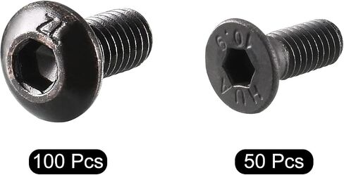 مسمار بغطاء سداسي من uxcell، M3x6mm M3x8mm رأس غاطس ورأس زر برغي مقبس سداسي 150 قطعة in Saudi Arabia