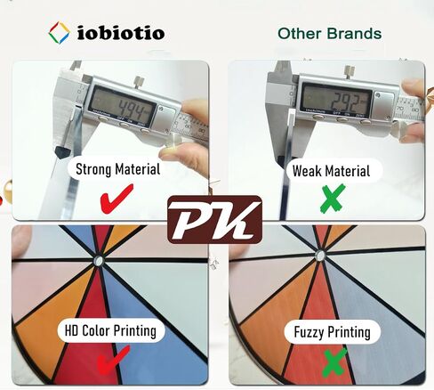 Spinning Prize Wheel, Spinning Wheel for Prizes with Stand, 10 Slots Color Small Tabletop Roulette Spinner, Easy Assembly and Erasable, Portable, 6 inch, Arylic, 5mm, Clear, New version in Saudi Arabia