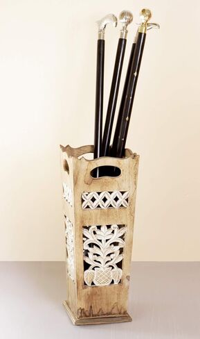 Wooden Umbrella Stand and Walking Canes Storage Rack for Home Office Entryway (Design2) in Kuwait