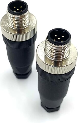 2Pcs M12 5 Pin Male Circular Connector, B Code Industrial Circular Connector IP67 Waterproof Field Assembly Wireable Sensor Straight Type Unshiled Adapter for PG7 Cable 125V 4A AC/DC in Saudi Arabia