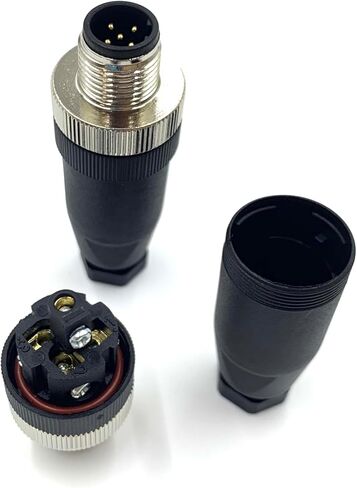2Pcs M12 5 Pin Male Circular Connector, B Code Industrial Circular Connector IP67 Waterproof Field Assembly Wireable Sensor Straight Type Unshiled Adapter for PG7 Cable 125V 4A AC/DC in Saudi Arabia