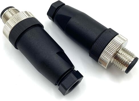 2Pcs M12 5 Pin Male Circular Connector, B Code Industrial Circular Connector IP67 Waterproof Field Assembly Wireable Sensor Straight Type Unshiled Adapter for PG7 Cable 125V 4A AC/DC in Saudi Arabia