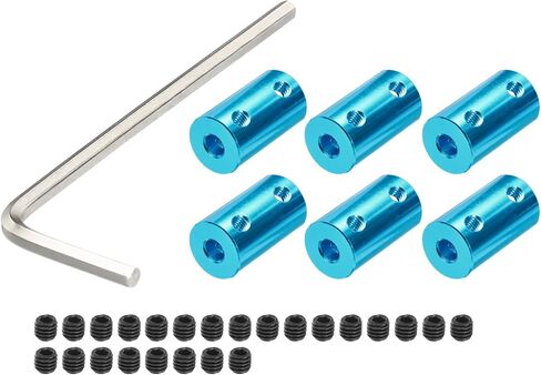 uxcell 5mm to 8mm Shaft Coupler Rigid Coupling Connector L25mm x D14mm Aluminum Alloy for 3D Printers DIY Encoder with 48 Screws & Spanner - 12 Pcs in Saudi Arabia