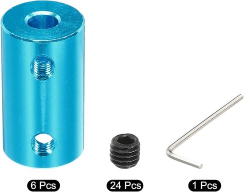 uxcell 5mm to 8mm Shaft Coupler Rigid Coupling Connector L25mm x D14mm Aluminum Alloy for 3D Printers DIY Encoder with 48 Screws & Spanner - 12 Pcs in Saudi Arabia