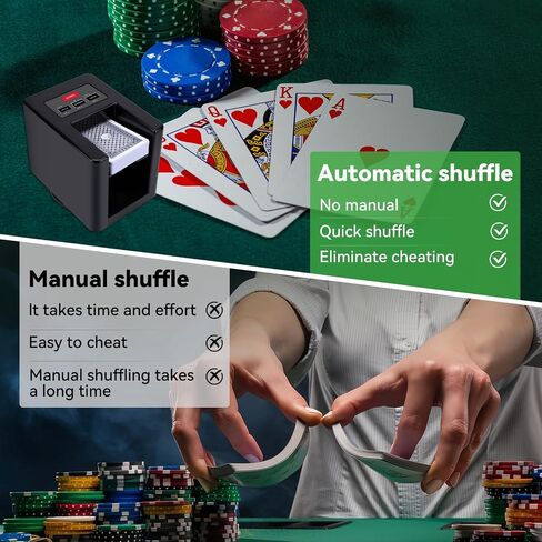 Card Dealer Machine, Automatic Algorithmic Card Dealer for 2-12 Players Dealer Rotating 360° for Texas Hold'em Blackjack Card Games Casino&Home in Saudi Arabia